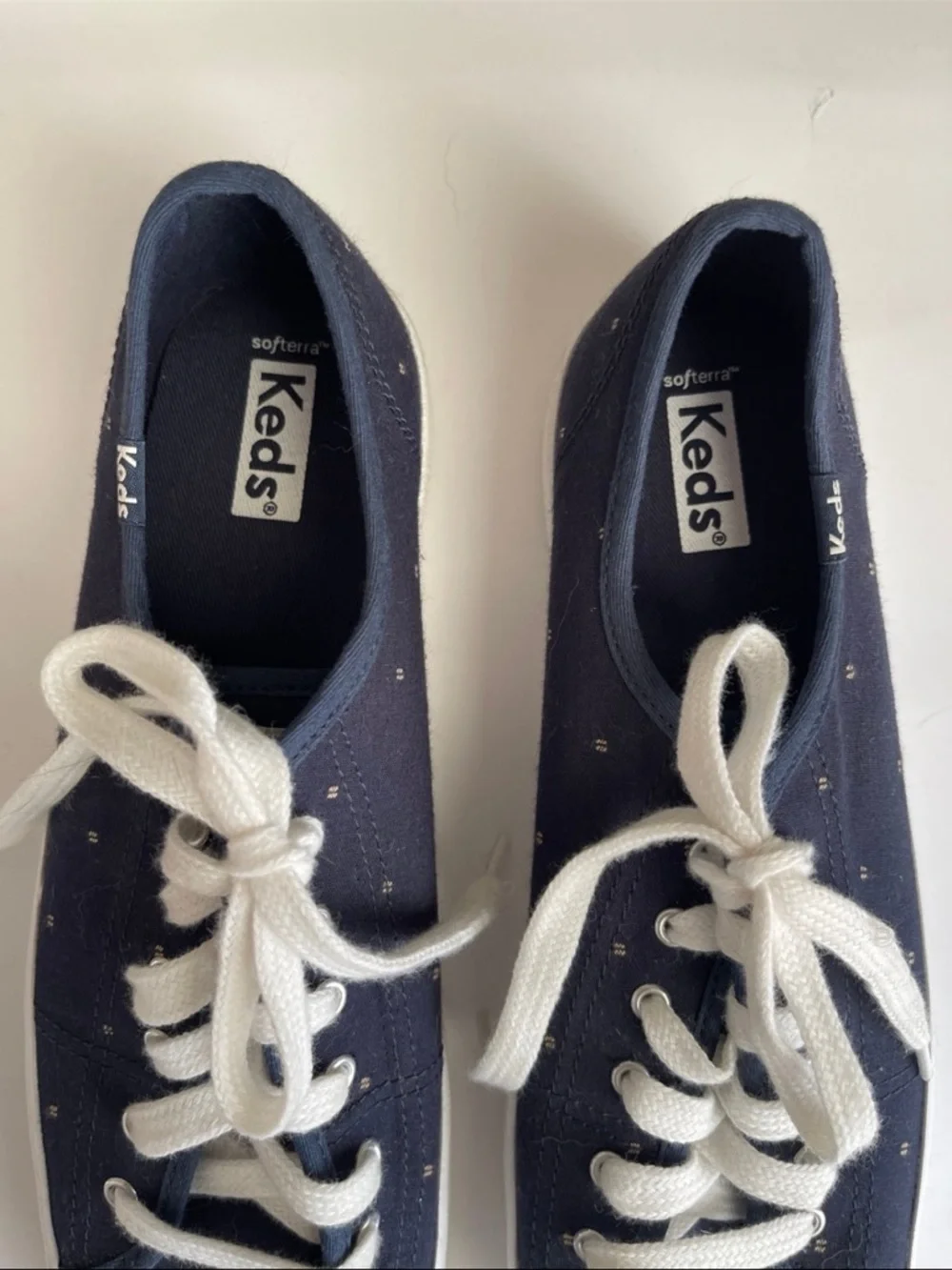 Keds Navy Canvas Sneakers with White Laces - Picture 3 of 5